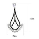 High polished (no plating) Stainless Steel Earrings with AAA Grade CZ  in Clear