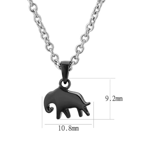 Two-Tone IP Black (Ion Plating) Stainless Steel Chain Pendant with No Stone