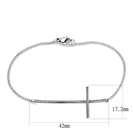 High polished (no plating) Stainless Steel Bracelet with No Stone
