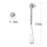 High polished (no plating) Stainless Steel Earrings with AAA Grade CZ  in Clear