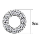 High polished (no plating) Stainless Steel Earrings with AAA Grade CZ  in Clear