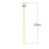 IP Gold(Ion Plating) Stainless Steel Earrings with AAA Grade CZ  in Clear