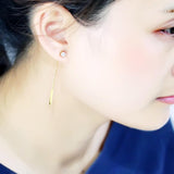 IP Gold(Ion Plating) Stainless Steel Earrings with AAA Grade CZ  in Clear
