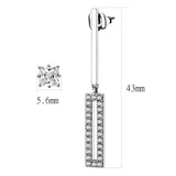 High polished (no plating) Stainless Steel Earrings with AAA Grade CZ  in Clear