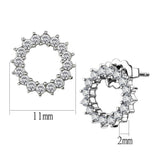 High polished (no plating) Stainless Steel Earrings with AAA Grade CZ  in Clear