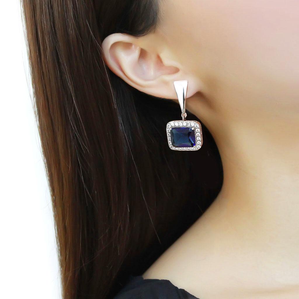 High polished (no plating) Stainless Steel Earrings with Synthetic  in Montana