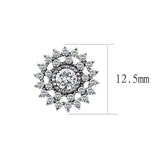 High polished (no plating) Stainless Steel Earrings with AAA Grade CZ  in Clear