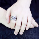 IP Light Black  (IP Gun) Stainless Steel Ring with AAA Grade CZ  in Clear