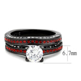 IP Black(Ion Plating) Stainless Steel Ring with AAA Grade CZ  in Clear
