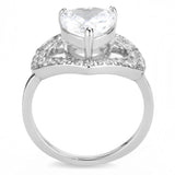 High polished (no plating) Stainless Steel Ring with AAA Grade CZ  in Clear