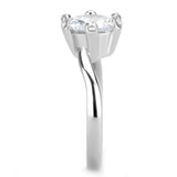 High polished (no plating) Stainless Steel Ring with AAA Grade CZ  in Clear
