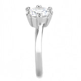 High polished (no plating) Stainless Steel Ring with AAA Grade CZ  in Clear