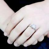 High polished (no plating) Stainless Steel Ring with AAA Grade CZ  in Clear