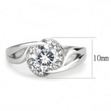 High polished (no plating) Stainless Steel Ring with AAA Grade CZ  in Clear