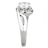 High polished (no plating) Stainless Steel Ring with AAA Grade CZ  in Clear