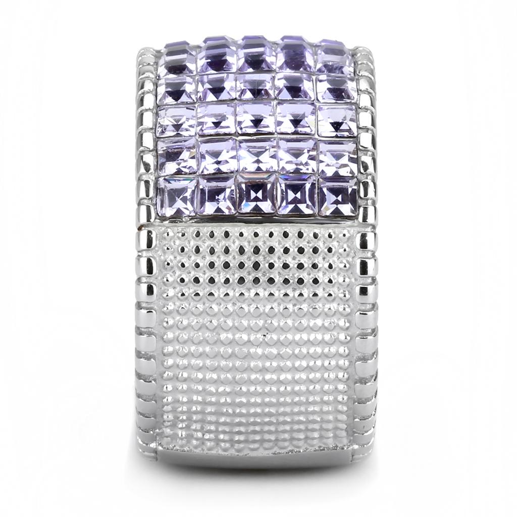 High polished (no plating) Stainless Steel Ring with Top Grade Crystal  in Multi Color