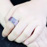 High polished (no plating) Stainless Steel Ring with Top Grade Crystal  in Multi Color
