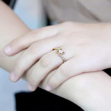 IP Gold(Ion Plating) Stainless Steel Ring with AAA Grade CZ  in Clear