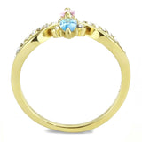 IP Gold(Ion Plating) Stainless Steel Ring with AAA Grade CZ  in Multi Color