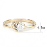 IP Rose Gold(Ion Plating) Stainless Steel Ring with AAA Grade CZ  in Clear