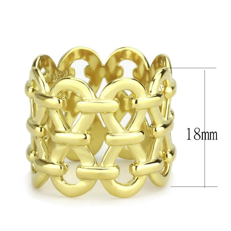 IP Gold(Ion Plating) Stainless Steel Ring with No Stone