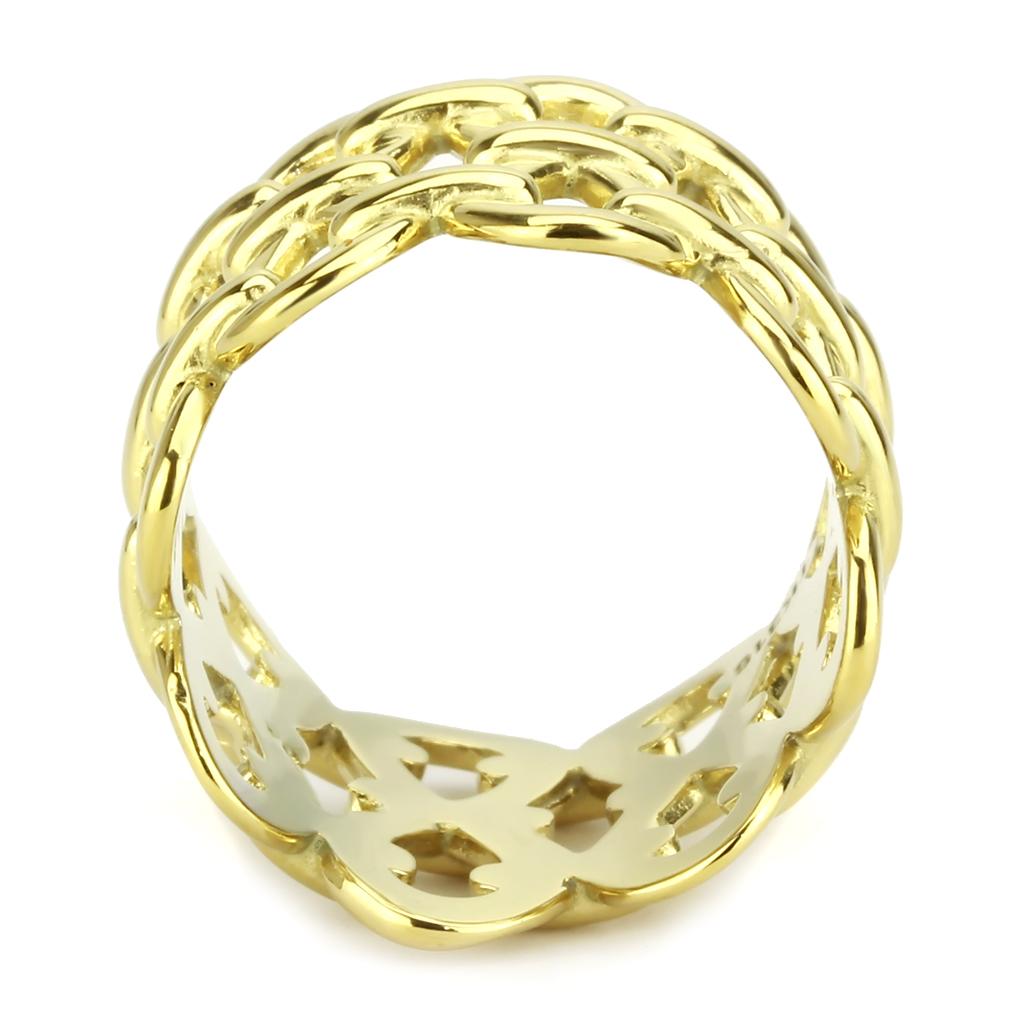 IP Gold(Ion Plating) Stainless Steel Ring with No Stone