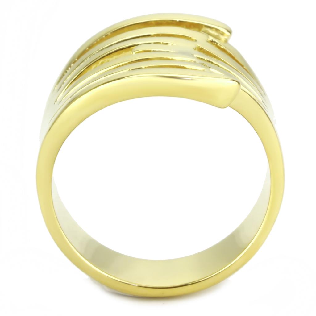IP Gold(Ion Plating) Stainless Steel Ring with No Stone
