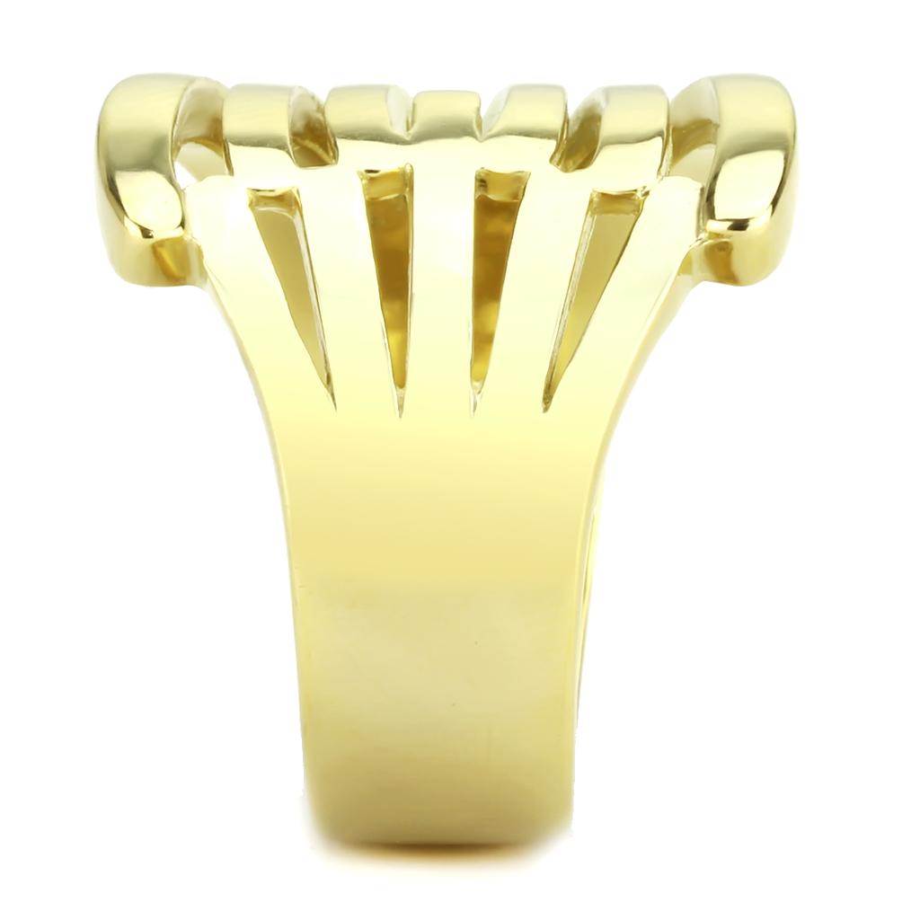 IP Gold(Ion Plating) Stainless Steel Ring with No Stone