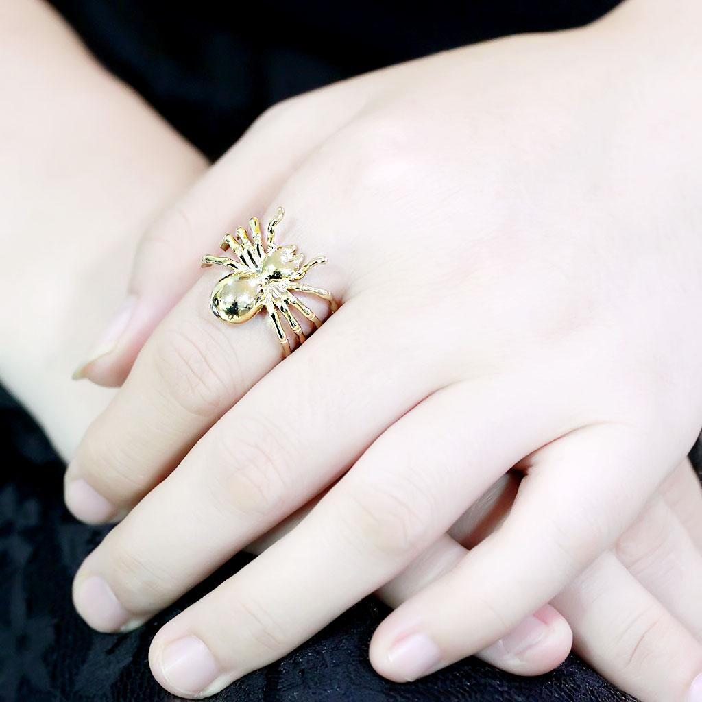 IP Gold(Ion Plating) Stainless Steel Ring with No Stone