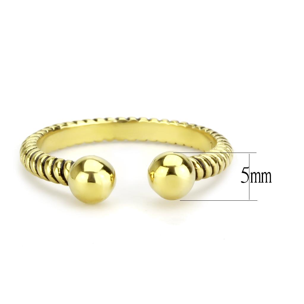 IP Gold(Ion Plating) Stainless Steel Ring with No Stone