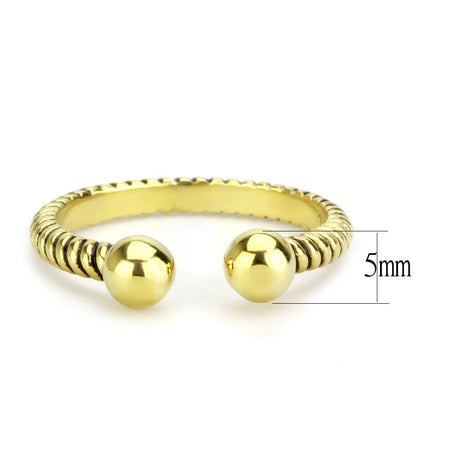 IP Gold(Ion Plating) Stainless Steel Ring with No Stone
