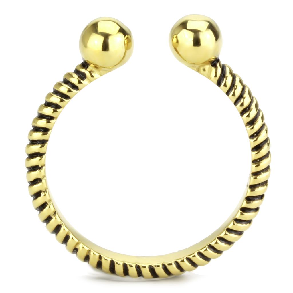 IP Gold(Ion Plating) Stainless Steel Ring with No Stone