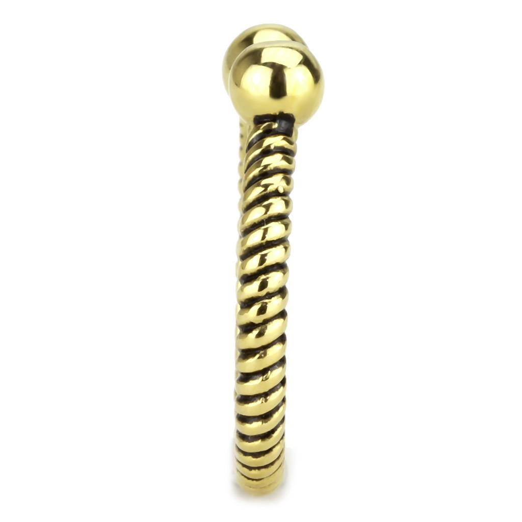 IP Gold(Ion Plating) Stainless Steel Ring with No Stone