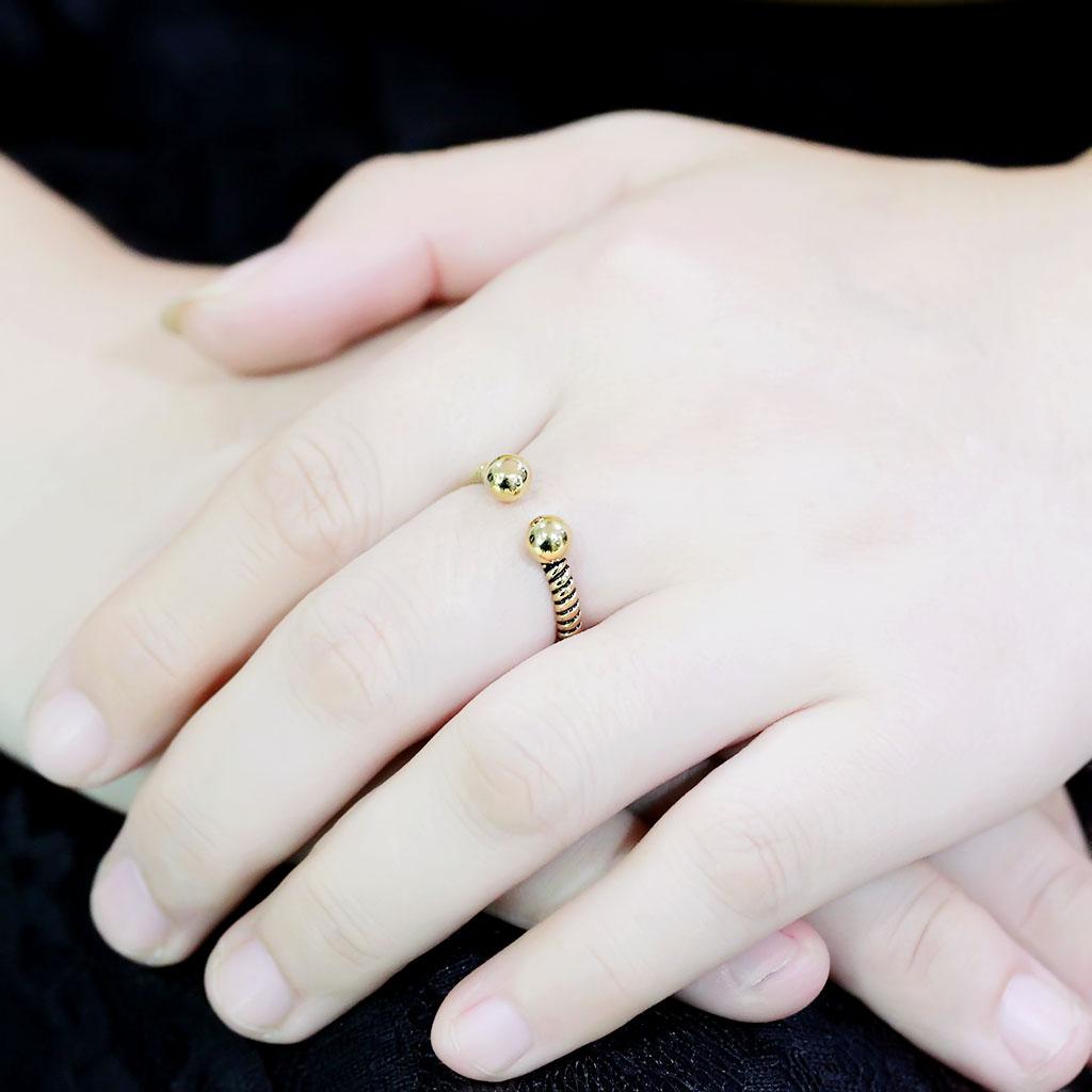 IP Gold(Ion Plating) Stainless Steel Ring with No Stone