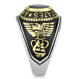 TK3726 - Two-Tone IP Gold (Ion Plating) Stainless Steel Ring with Synthetic Synthetic Glass in Montana
