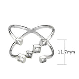 TK3730 High polished Stainless Steel Ring with AAA Grade CZ in Clear