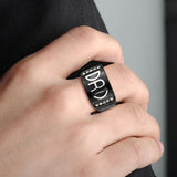 Two Tone IP Black (Ion Plating) Stainless Steel Ring with Top Grade Crystal in Clear