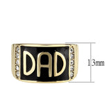 IP Gold(Ion Plating) Stainless Steel Ring with Top Grade Crystal in Clear