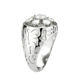 High polished (no plating) Stainless Steel Ring with AAA Grade CZ in Clear