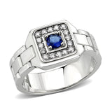 High polished (no plating) Stainless Steel Ring with Synthetic in Montana
