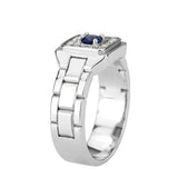 High polished (no plating) Stainless Steel Ring with Synthetic in Montana
