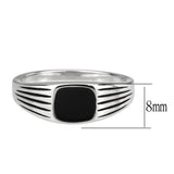 High polished (no plating) Stainless Steel Ring with Epoxy in Jet