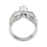 High polished (no plating) Stainless Steel Ring with AAA Grade CZ in Clear