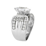 High polished (no plating) Stainless Steel Ring with AAA Grade CZ in Clear