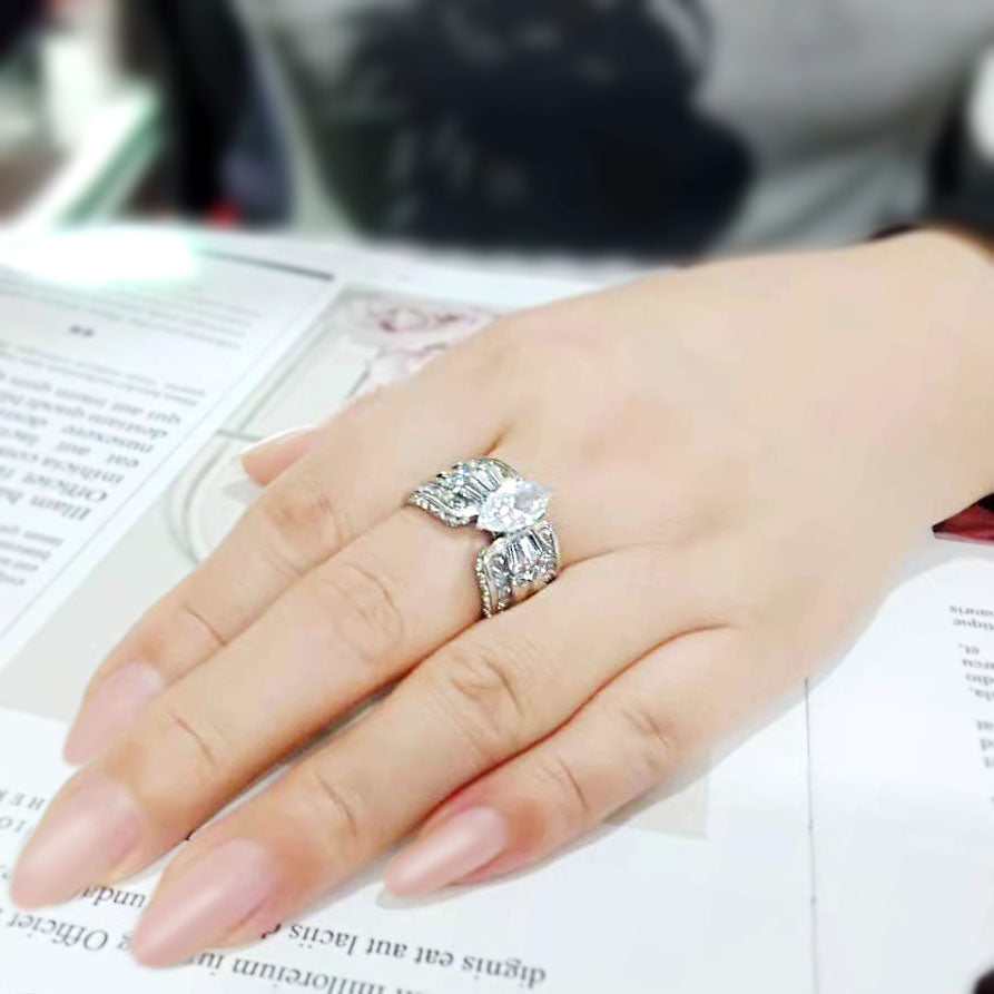 High polished (no plating) Stainless Steel Ring with AAA Grade CZ in Clear
