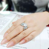 High polished (no plating) Stainless Steel Ring with AAA Grade CZ in Clear