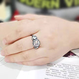 IP Black (Ion Plating) Stainless Steel Ring with AAA Grade CZ in Clear