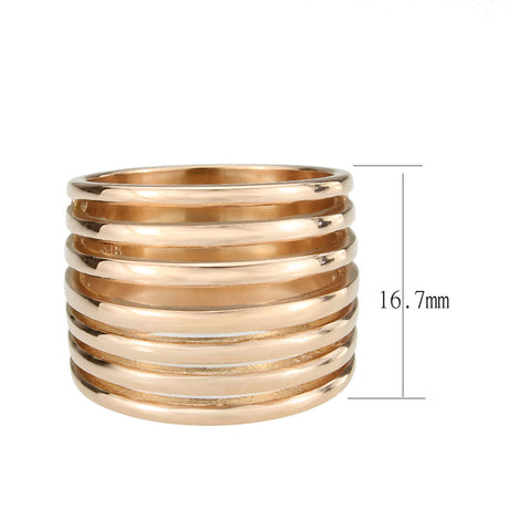 IP Rose Gold(Ion Plating) Stainless Steel Ring with NoStone in No Stone