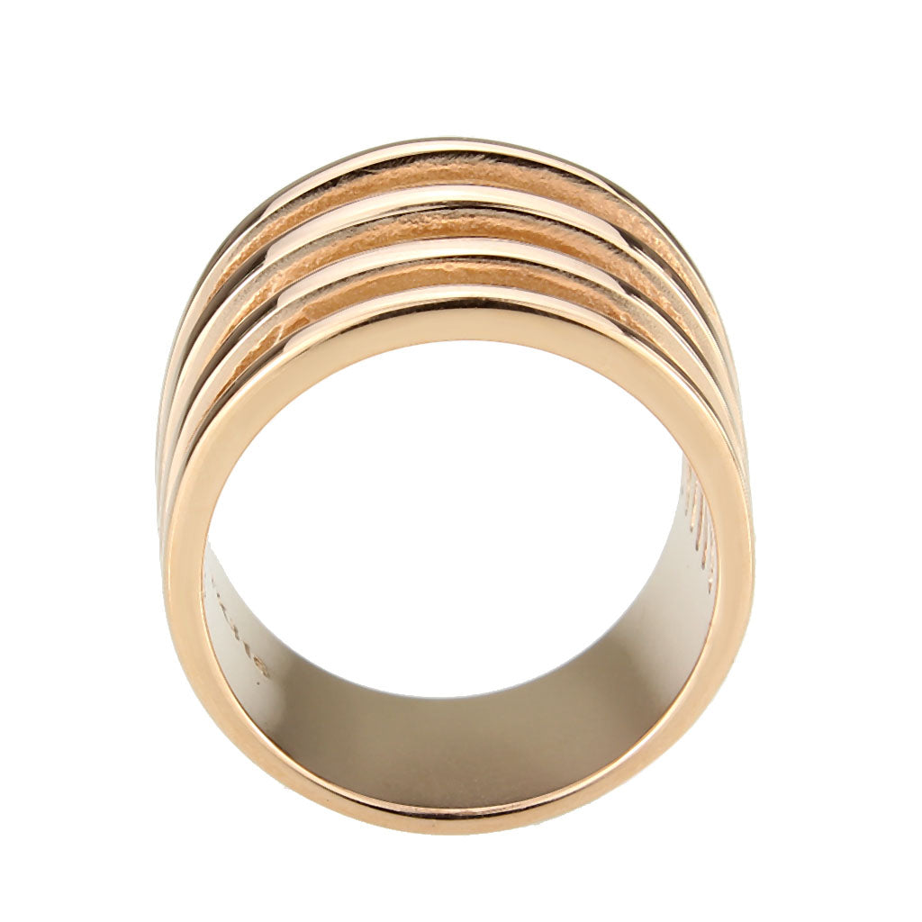 IP Rose Gold(Ion Plating) Stainless Steel Ring with NoStone in No Stone