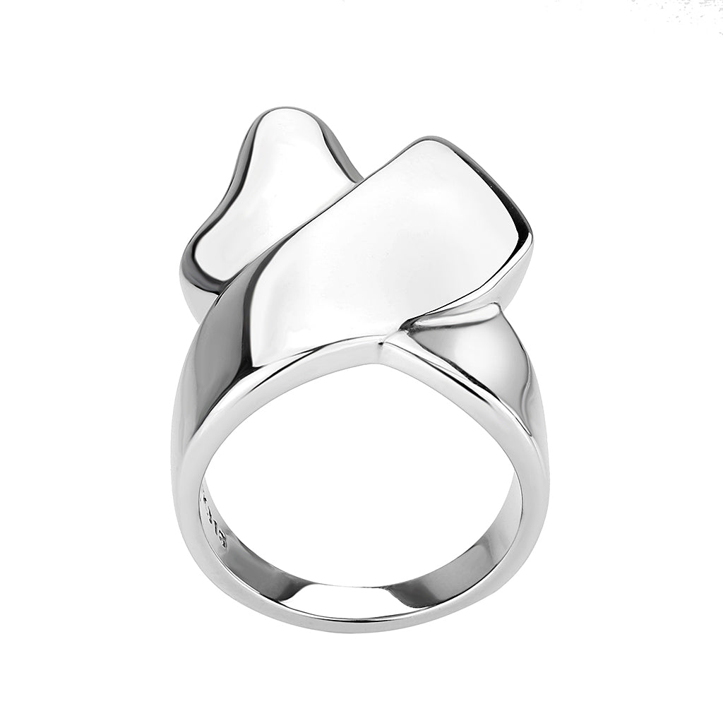 High polished (no plating) Stainless Steel Ring with NoStone in No Stone